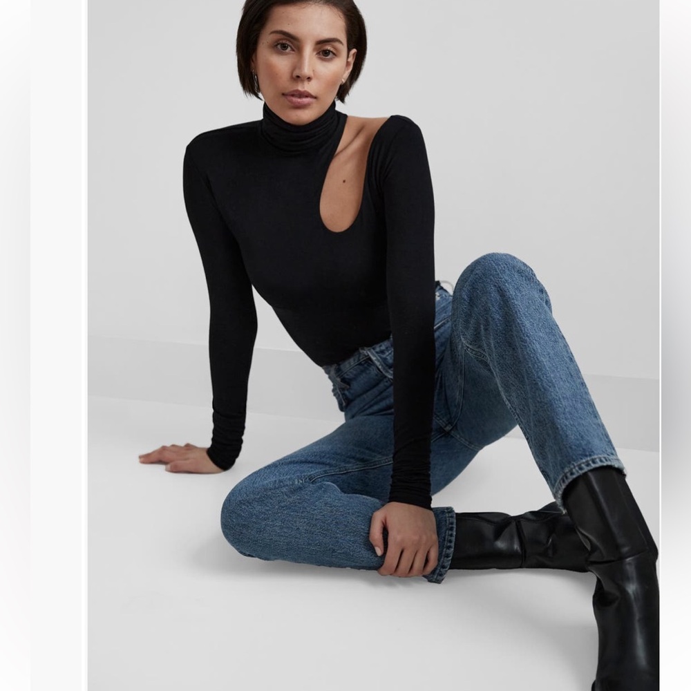 Marcella asymmetric turtleneck top
